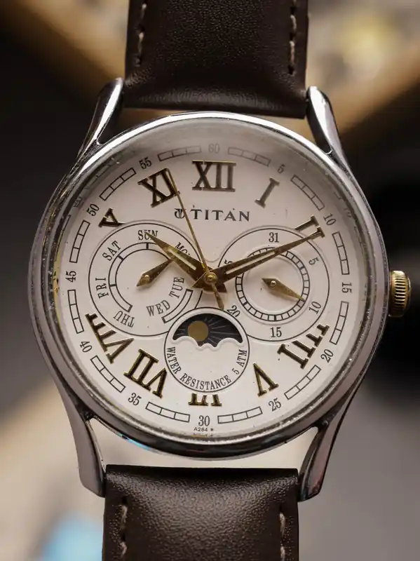 Titan Moonphase (Ref. 1487YAB) – White Dial Direct From Factory