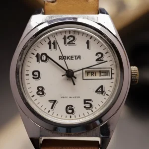 Warranty Included Raketa (Ref. 2628 H) 18 Jewels [USSR; Rare 1970s] [Manual]