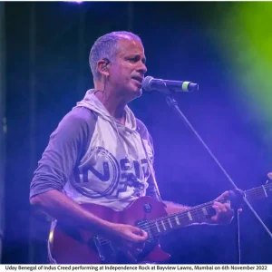 Uday Benegal of Indus Creed performing at Independence Rock at Bayview Lawns, Mumbai on 6th November 2022 (Photo Frame) Get Yours