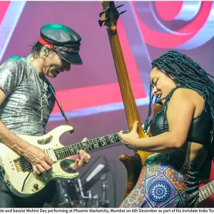 Deal Steve Vai and bassist Mohini Dey performing at Phoenix Marketcity, Mumbai on 6th December as part of his Inviolate India Tour 2023 (Photo Frame)