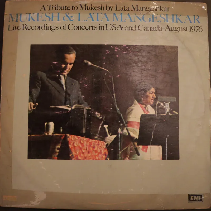 Certified Mukesh & Lata Mangeshkar – A Tribute To Mukesh By Lata Mangeshkar (Live Recordings Of Concerts In U•S•A• And Canada-August 1976) (Used Vinyl - VG+) NJ Marketplace
