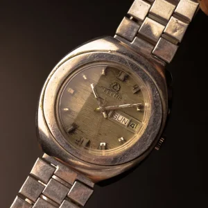 Titus Automatic Day-Date Brushed Steel Dial (1970s Vintage) [40mm] Affordable
