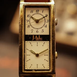 While Supplies Last JAL Dual Dial Rectangular Watch – [24x39mm] Quartz