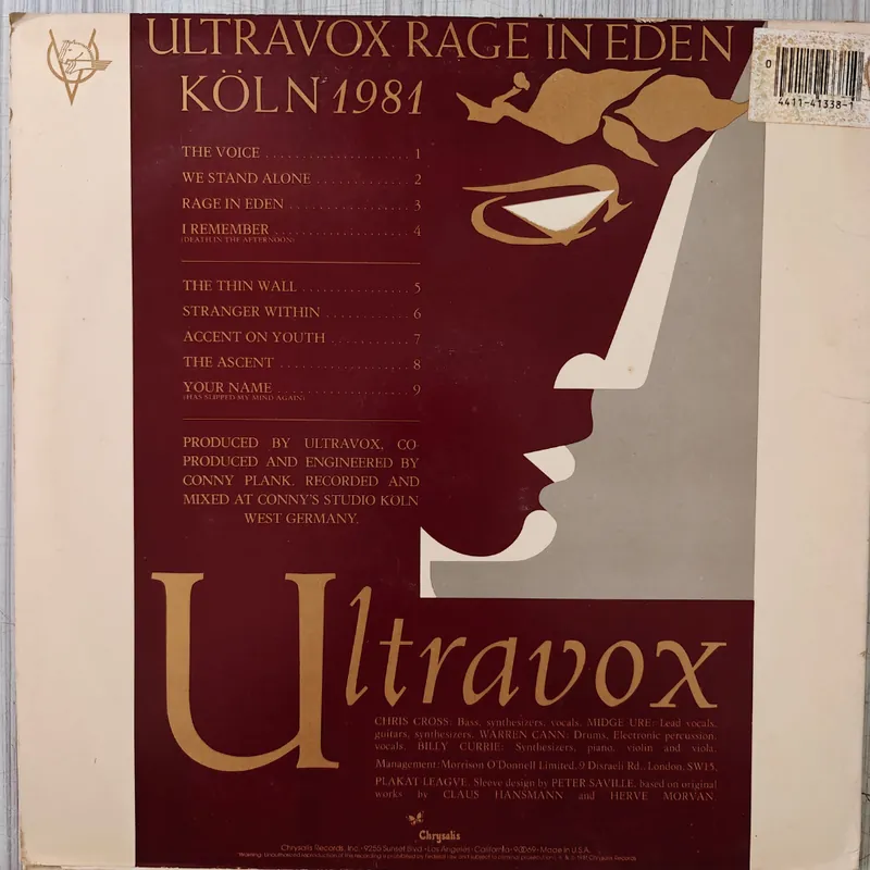 Ultravox – Rage In Eden (Used Vinyl - VG+) PJ Marketplace Professional Grade