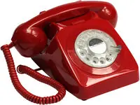 Express Delivery Gpo Gpo746rrd 746 Desk Phone Rotary Dial Red (Red)