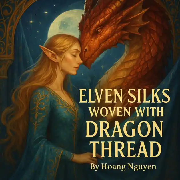 Elven Silks Woven with Dragon Thread: A Seamstress's Enchanted Union in the Courts of Luminara: Stitched in Scale and Moon-Spun Fabric, a Loomsong That Binds Royalty and Artisan Soul Place Order