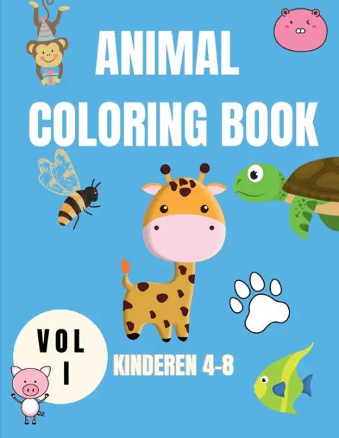 Buy Direct Animal Coloring Book Kids 4-8 Vol I: Cute Animals Coloring Book for Children - Relaxation Coloring Books for Kids - Baby Animals Coloring Book - Activity Boo