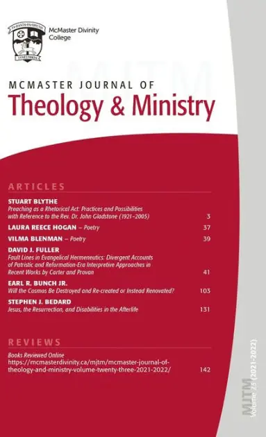McMaster Journal of Theology and Ministry: Volume 23, 2021-2022 Weekend Sale