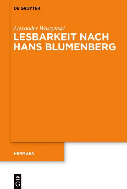 Lesbarkeit nach Hans Blumenberg Holiday Sale