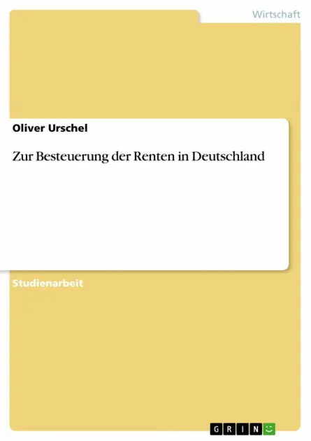 Special Offer Zur Besteuerung der Renten in Deutschland